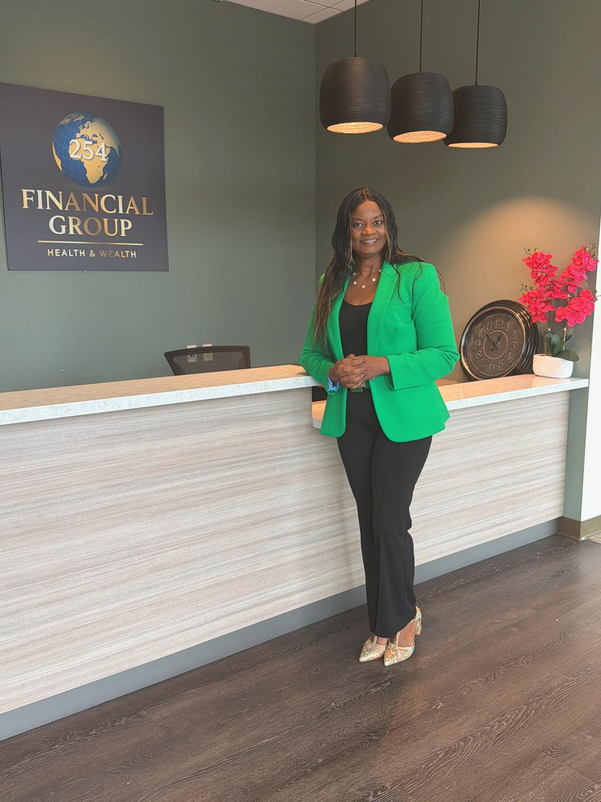 Bilha Wachira at the 254 FINANCIAL GROUP office in Puyallup